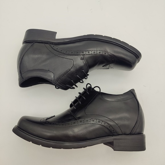 Calto Men Elevator Height Increasing Academia Wingtip Oxford 10 Black Dress Shoe main image 6